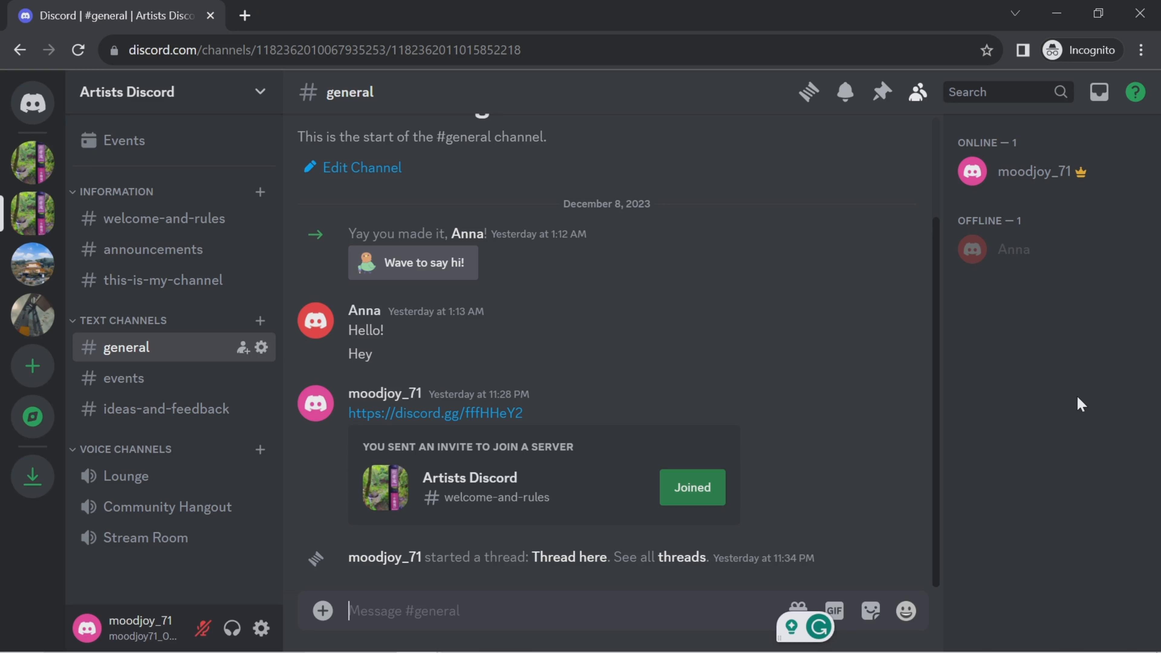 Privacy settings on Discord video screenshot