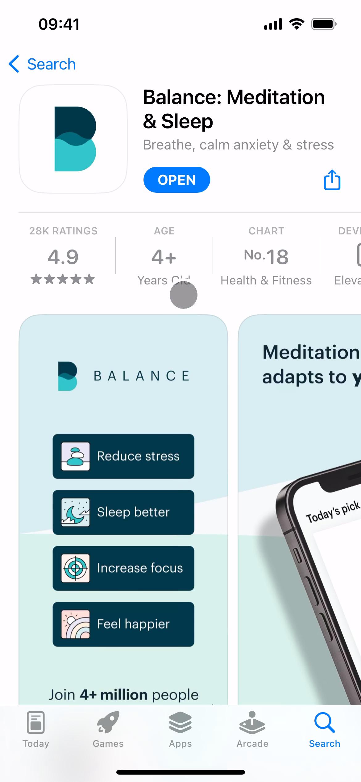 Screenshot of Onboarding on Balance