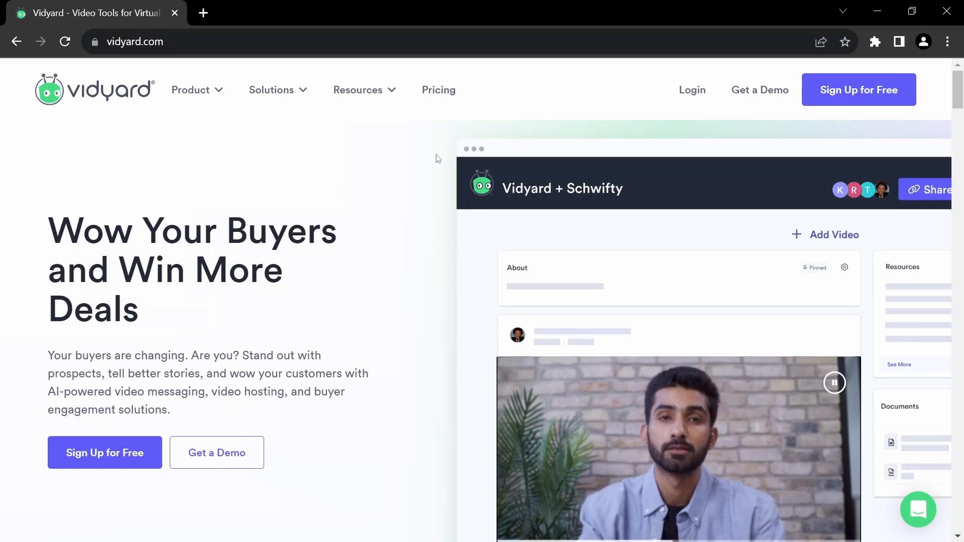 Onboarding on Vidyard video screenshot