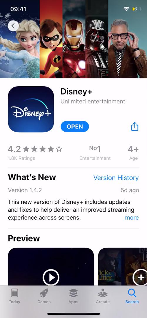 Onboarding on Disney+ video screenshot