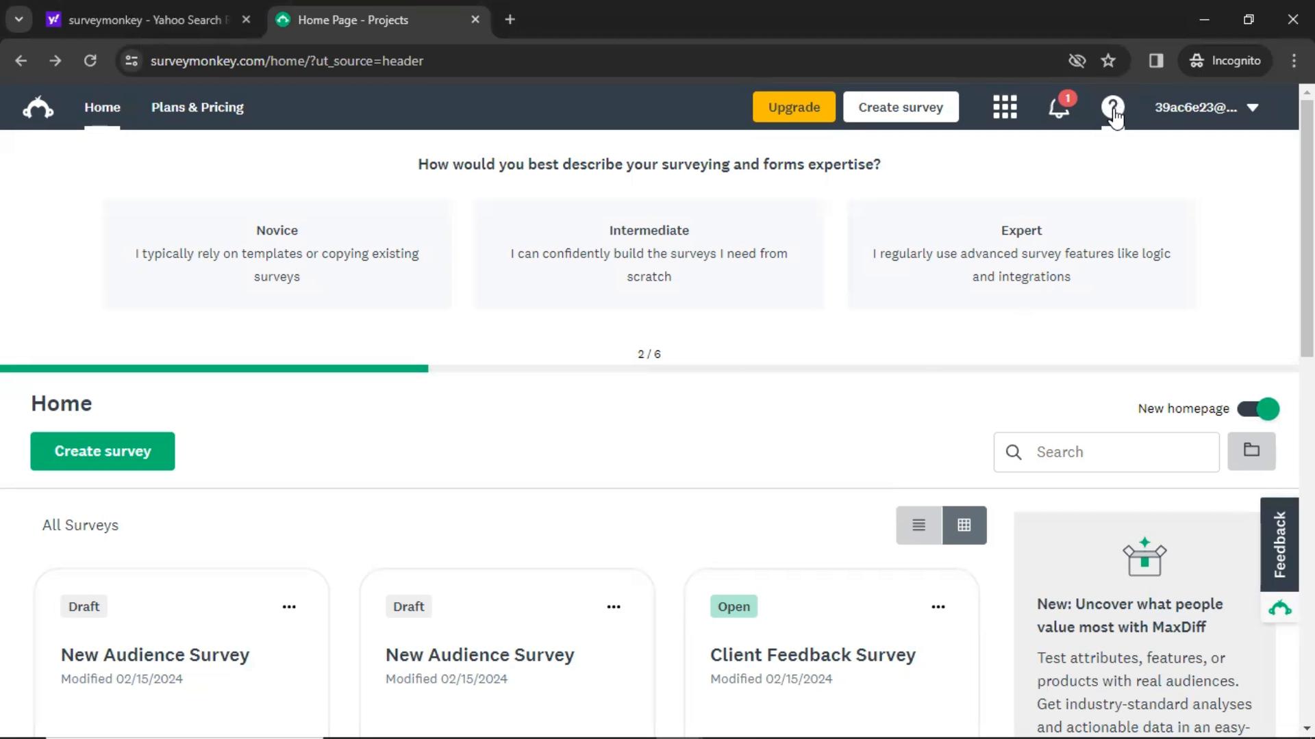 Help center on SurveyMonkey video screenshot