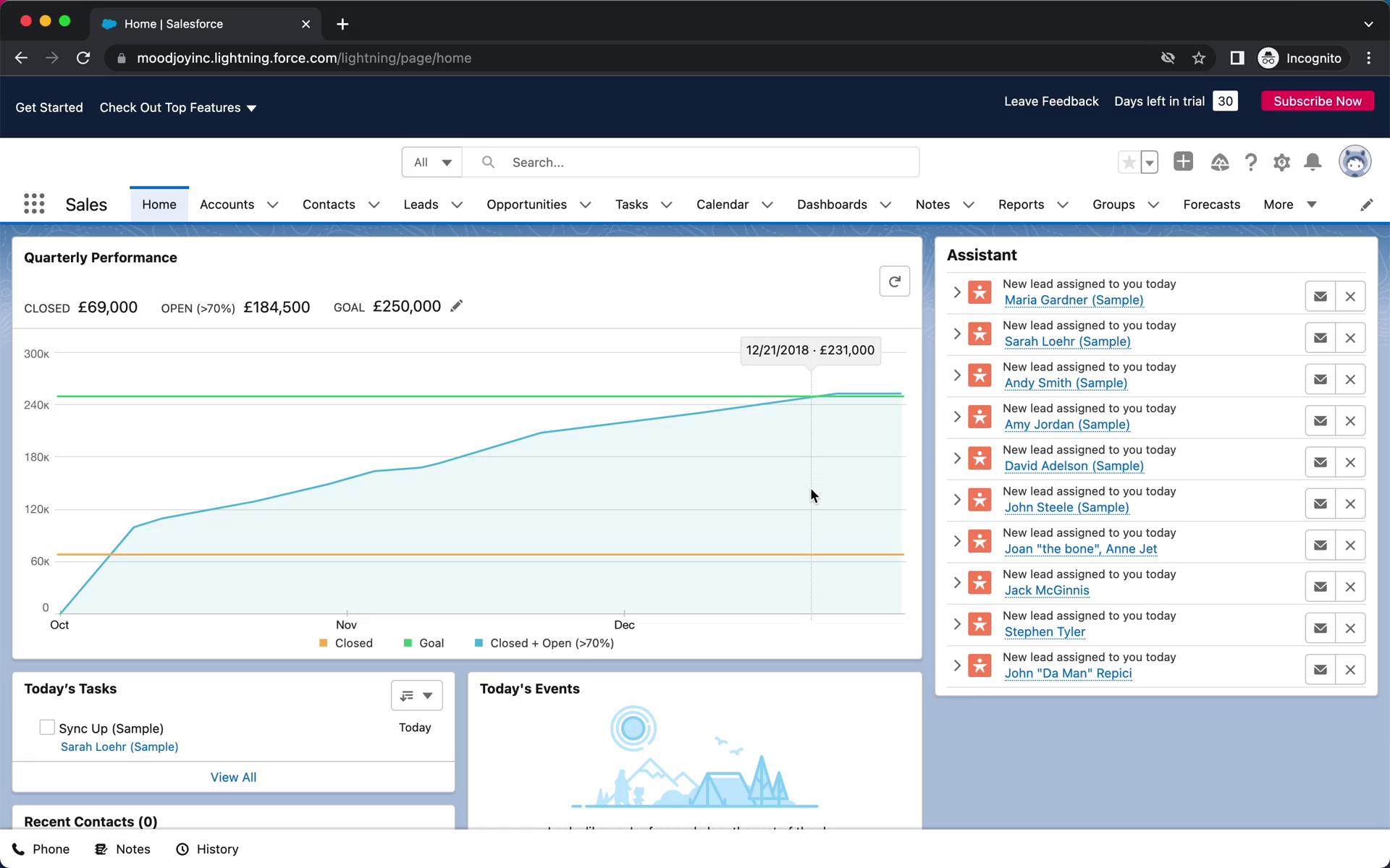 Adding a contact on Salesforce video screenshot