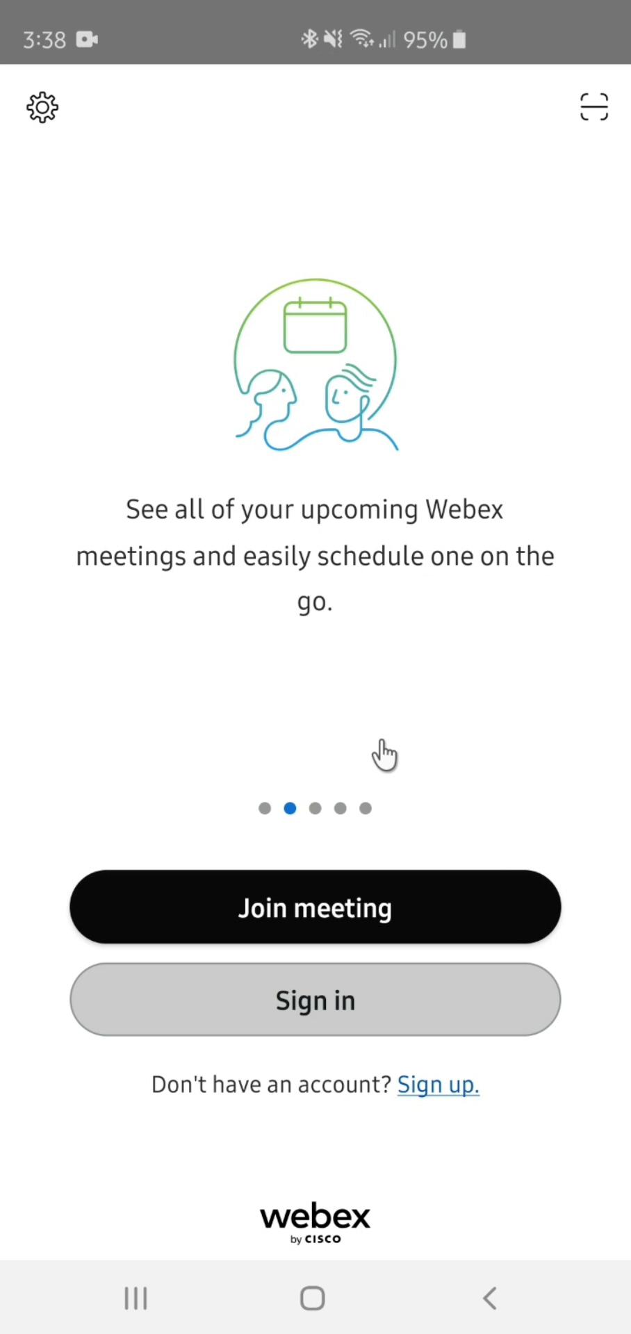 Logging in on Webex video screenshot