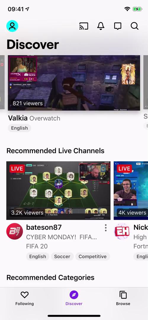 General browsing on Twitch video screenshot