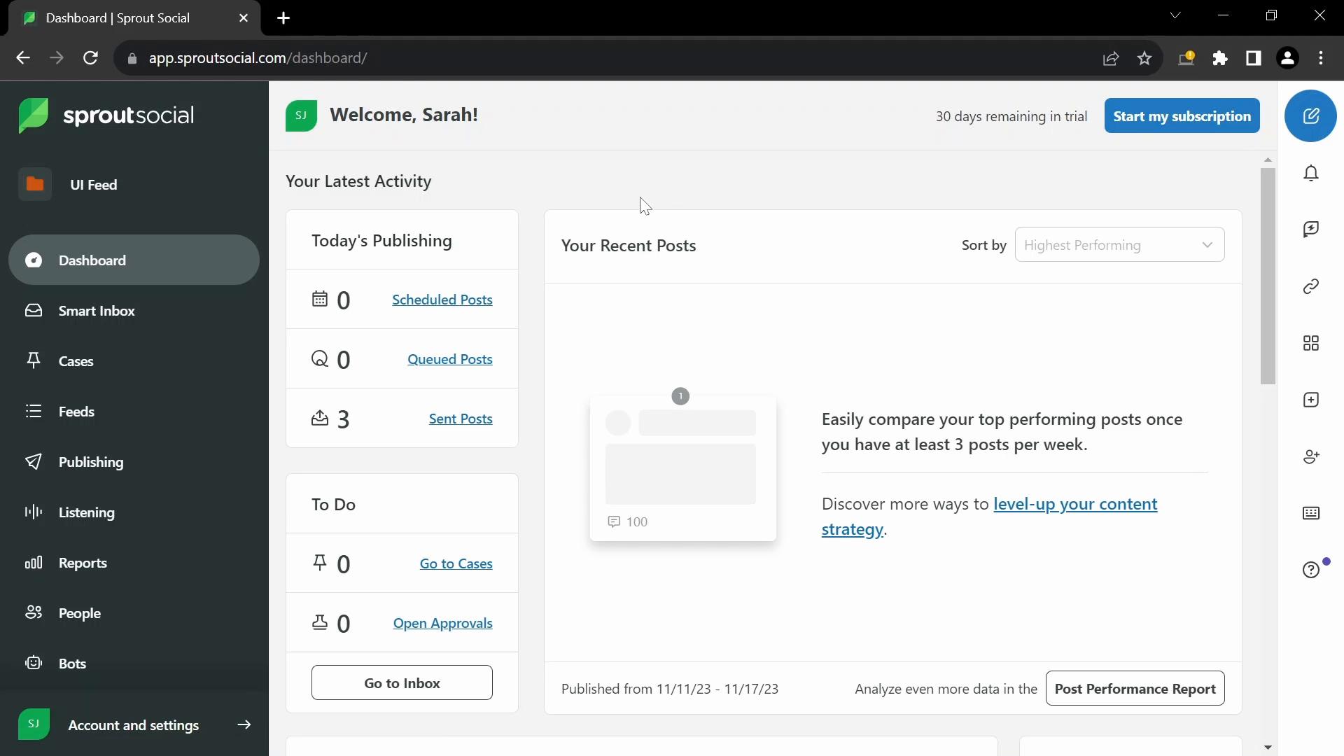 Analytics/Stats on Sprout Social video screenshot