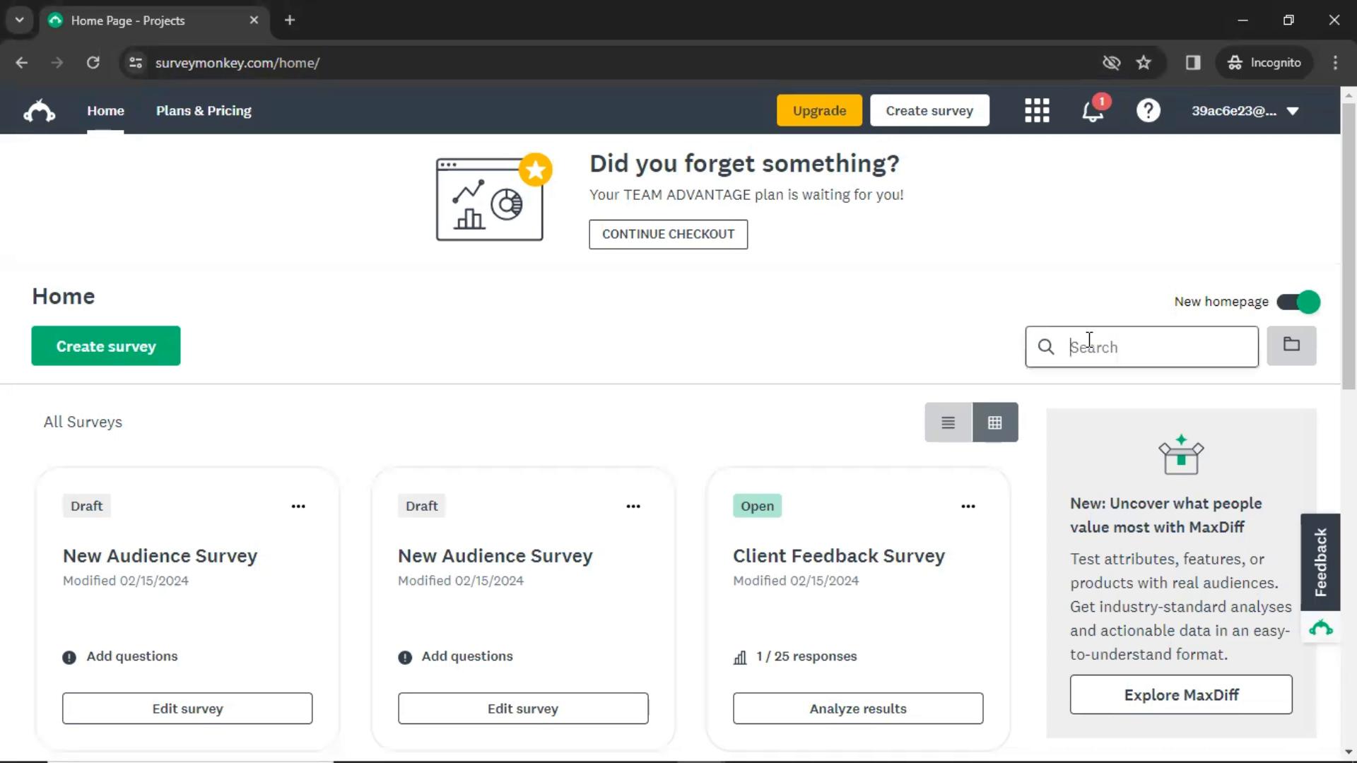 Searching on SurveyMonkey video screenshot