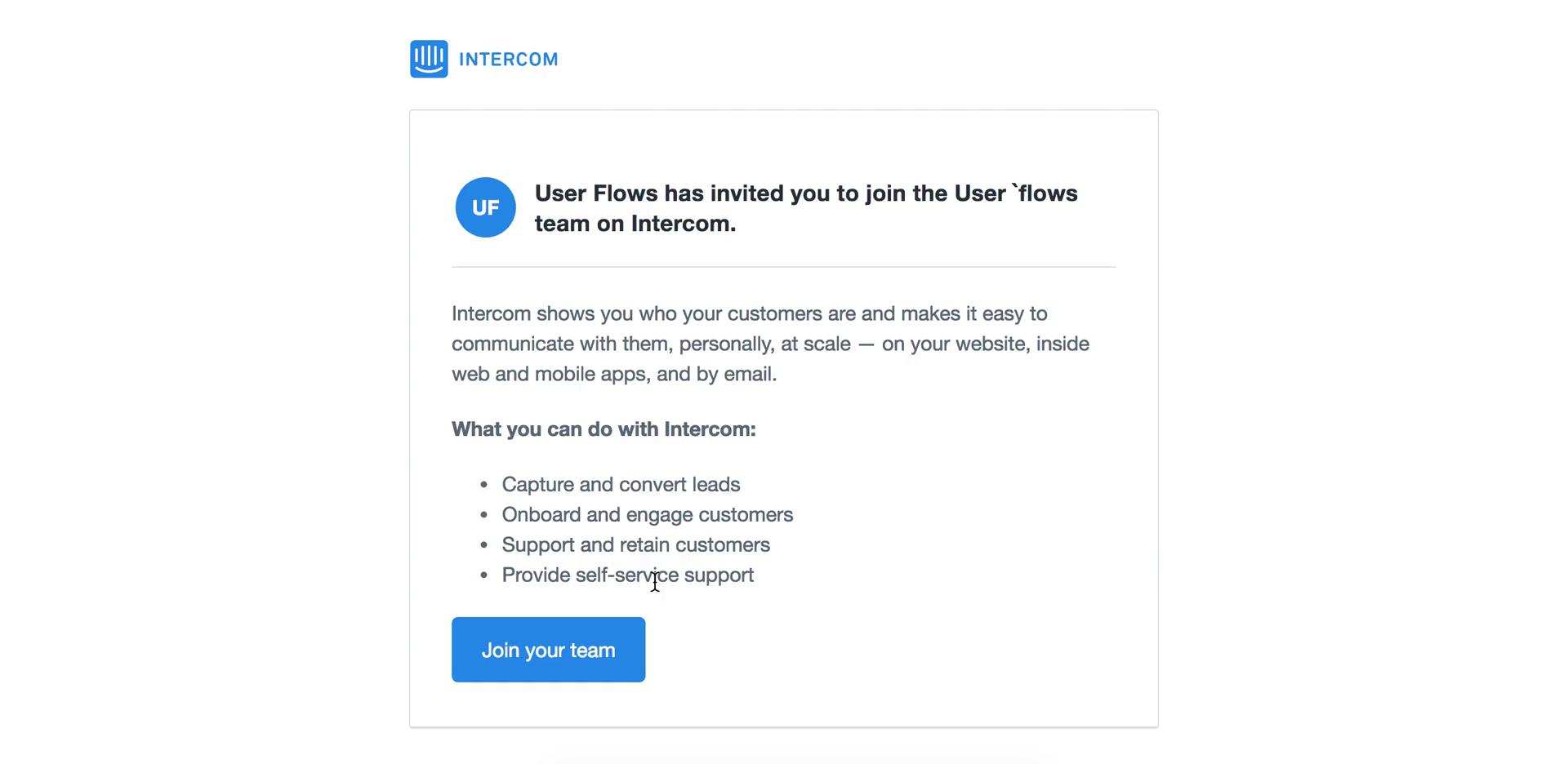 Accepting an invite on Intercom video screenshot