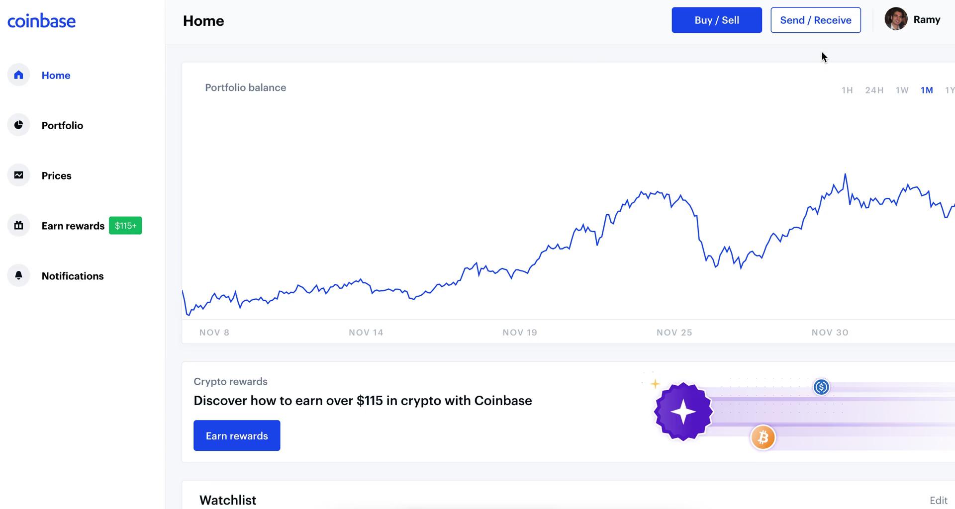 Sending currency on Coinbase video screenshot