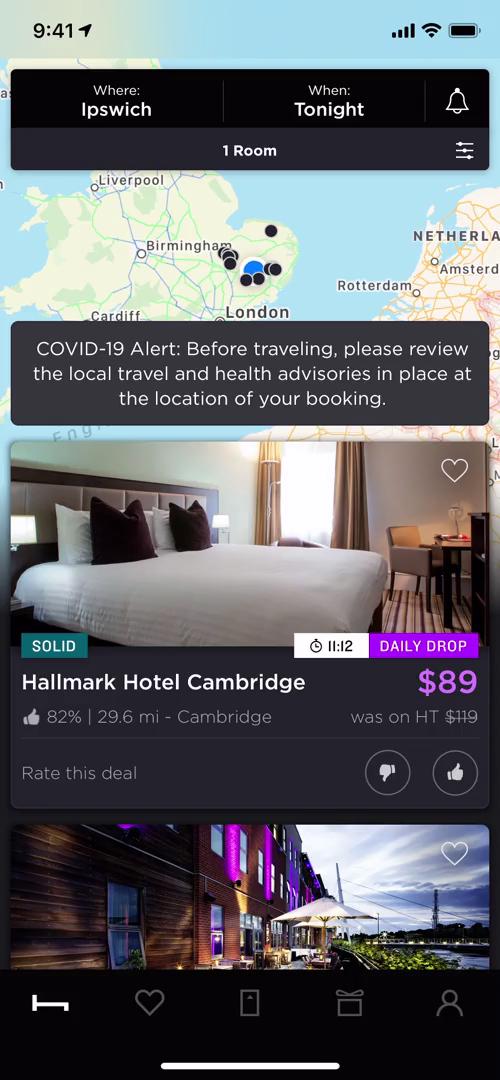 Searching on HotelTonight video screenshot