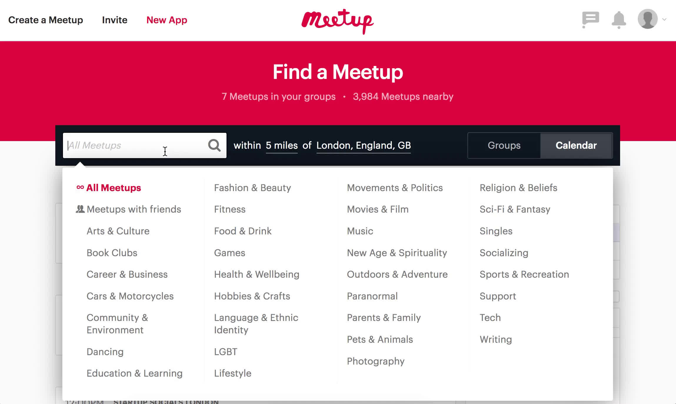 Joining a group on Meetup video screenshot