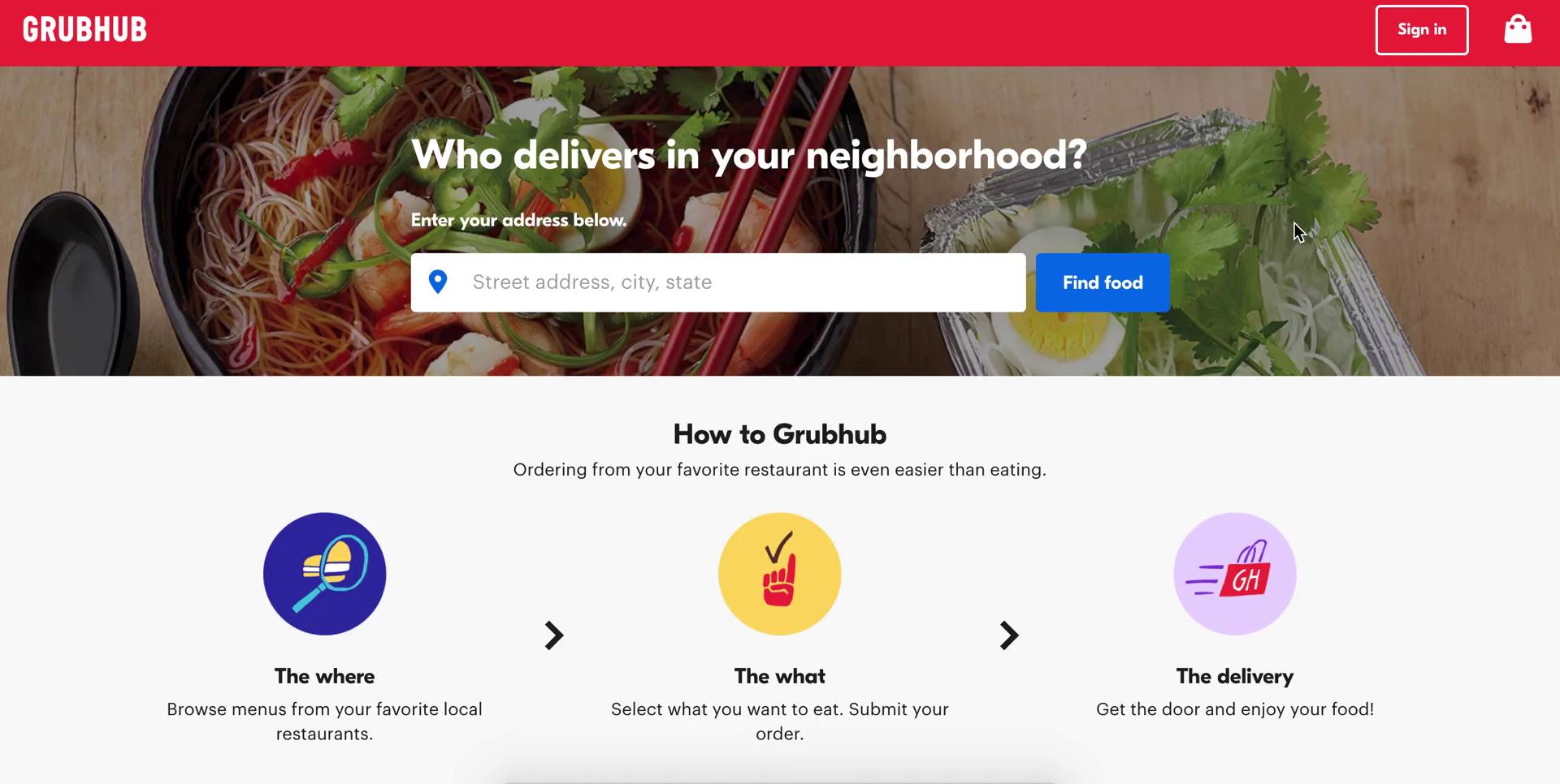 Screenshot of Driver signup on Grubhub