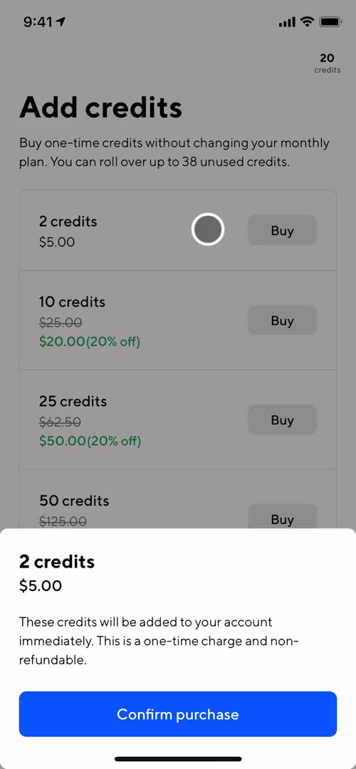 ClassPass confirm purchase screenshot