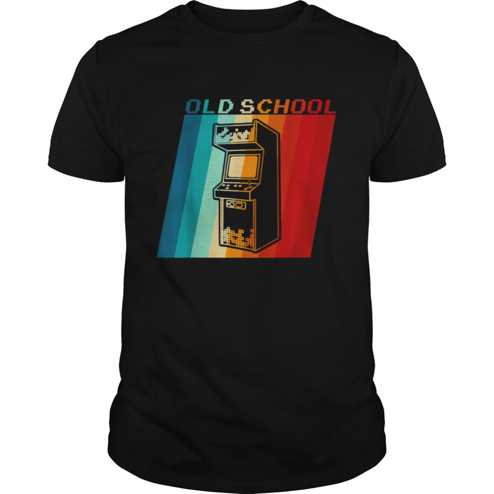 70s 80s 90s Vintage Retro Arcade Video Game Old School Gamer Shirt Man Black Size Up To 5xl
