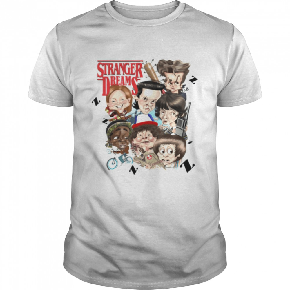 Characters Stranger Things Caricature Fanart Shirt Man Black Size Up To 5xl