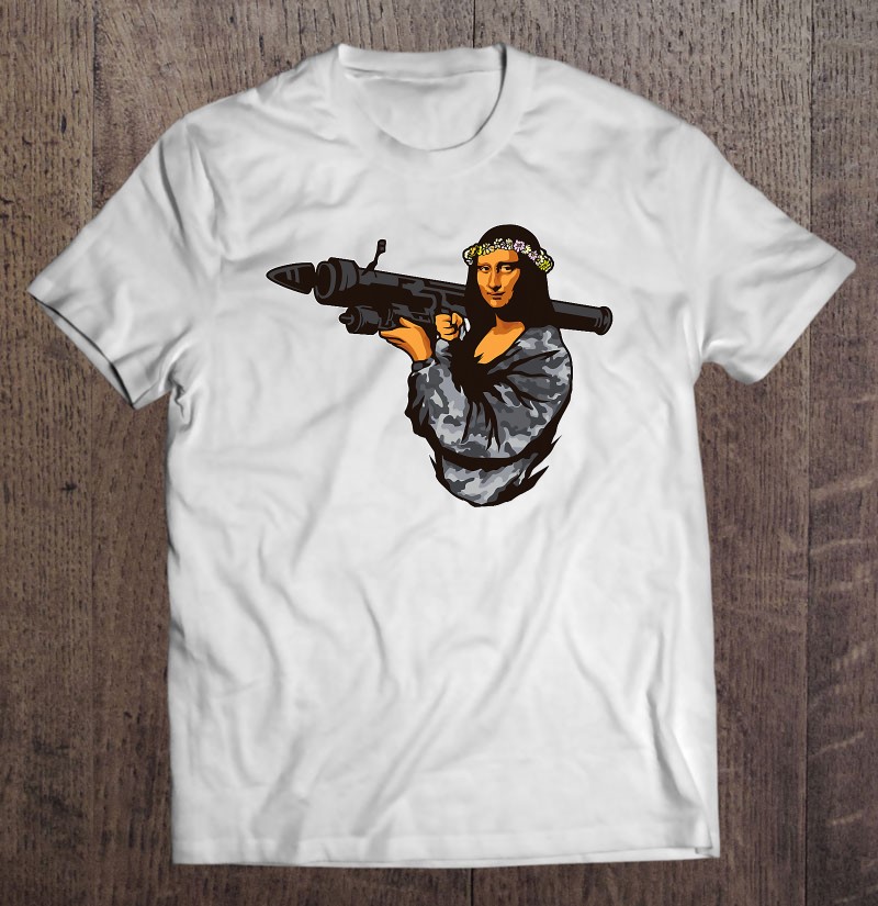 Mona Lisa Bazooka Army Gift Shirt Gift Man Black Size Up To 5xl