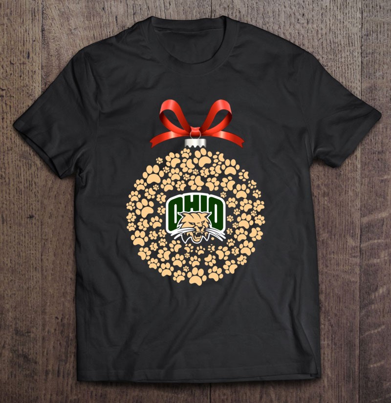 Ohi Bobcats Christmas Paw Bauble Christmas Classic Shirt Gift Man Black Size Up To 5xl
