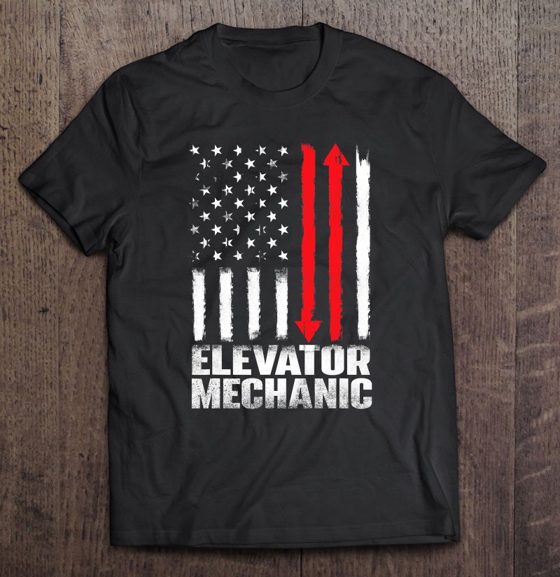 Patriotic Usa Flag Elevator Mechanic Elevator Technician Shirt Gift Man Black Size Up To 5xl