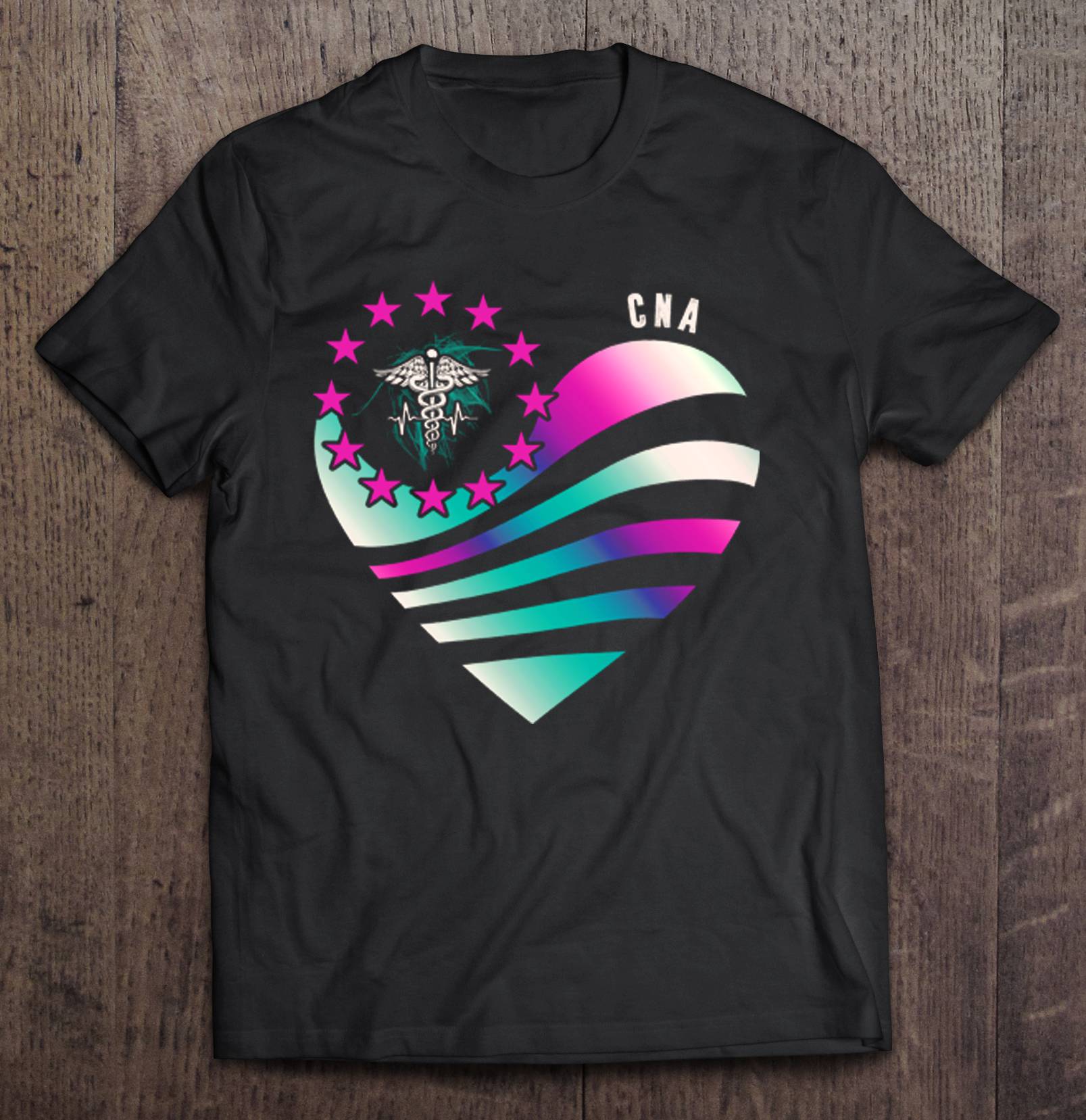 Proud Cna Heart Shirt Gift Man Black Size Up To 5xl