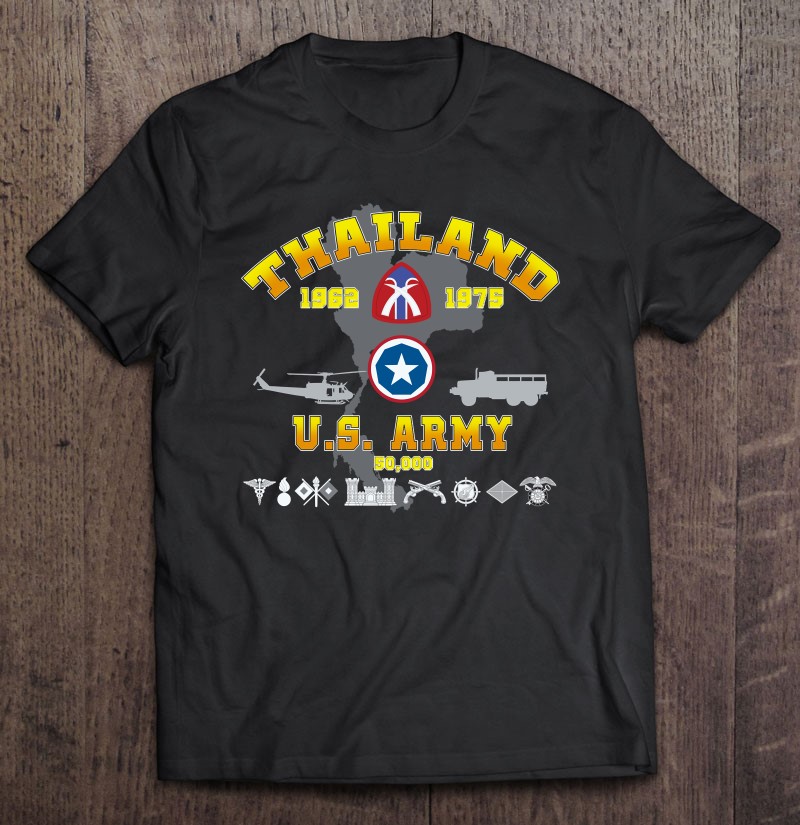 Thailand 1962 1975 Us Army Shirt Gift Man Black Size Up To 5xl