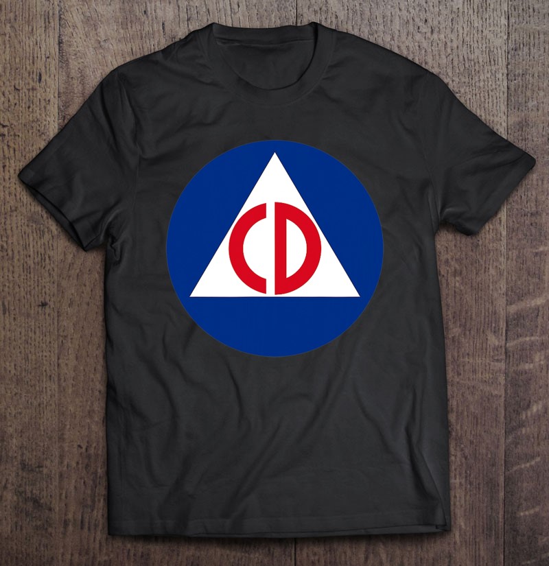 Usa Civil Defense Shirt Gift Man Black Size Up To 5xl