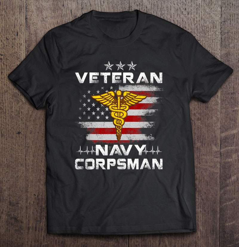 Veteran Navy Corpsman Patriotic 4th Of July Shirt Gift Man Black Size Up To 5xl