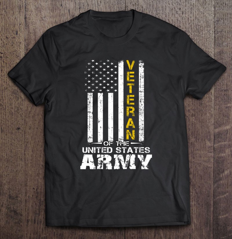 Veteran Of United States Us Army Gold Shirt Gift Man Black Size Up To 5xl