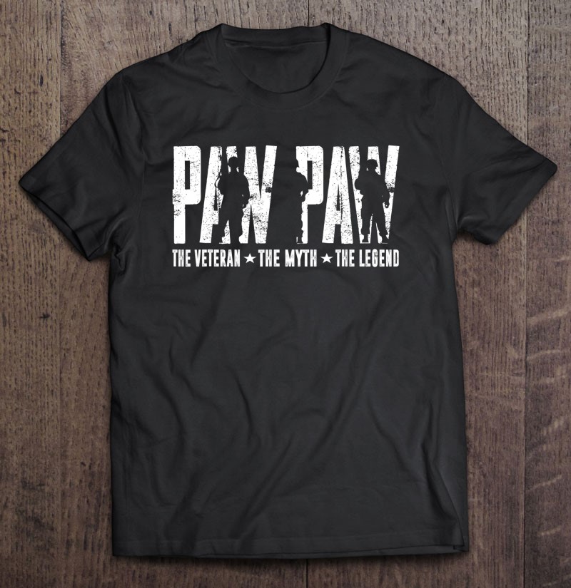 Veteran Paw Paw The Myth The Legend Fathers Day Shirt Gift Man Black Size Up To 5xl