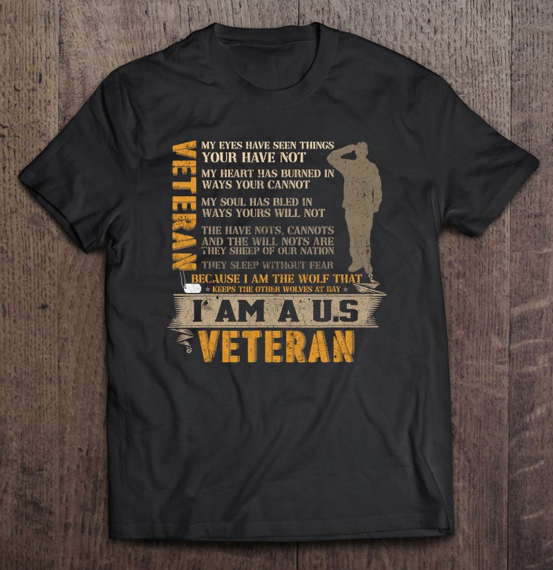 Veteran Vintage I Am A Us Veteran Shirt Gift Man Black Size Up To 5xl