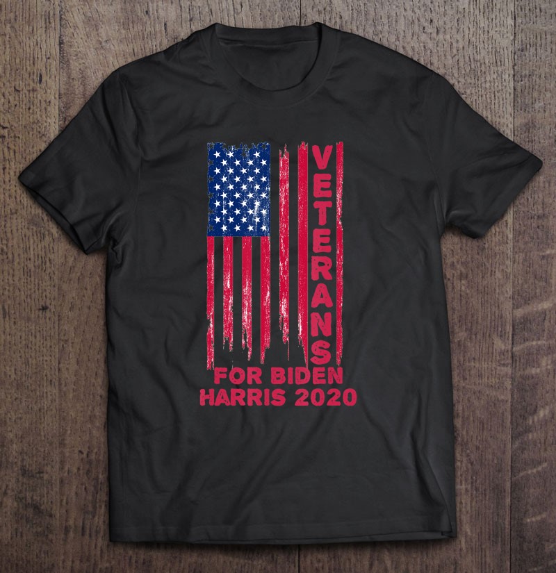 Veterans For Biden Harris 2020 Flag Election Democrat Vote Shirt Gift Man Black Size Up To 5xl