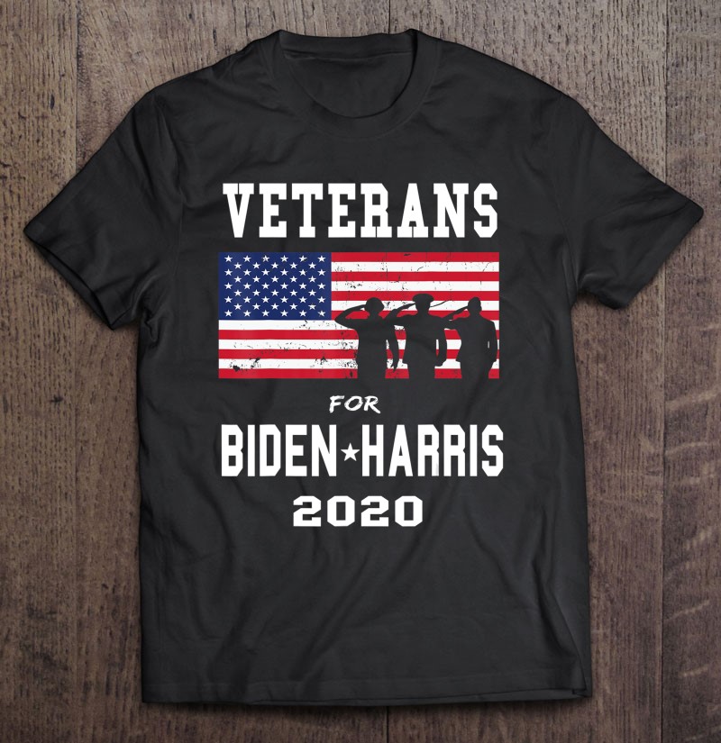 Veterans For Biden Harris 2020 Vote Joe Biden Kamala Harris Shirt Gift Man Black Size Up To 5xl