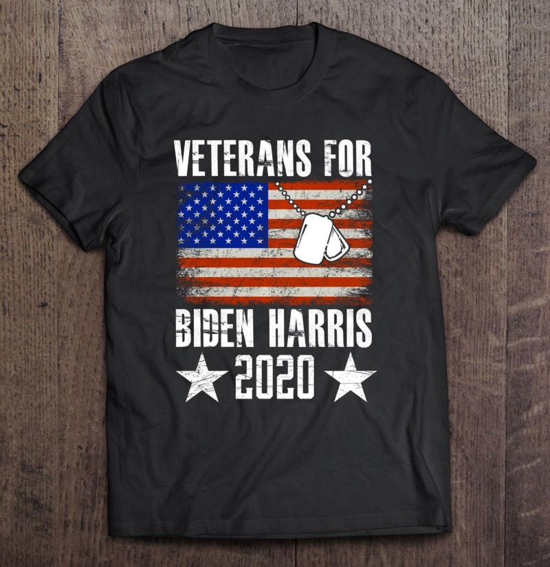 Veterans For Joe Biden And Kamala Harris Usa American Flag Pullover Shirt Gift Man Black Size Up To 5xl