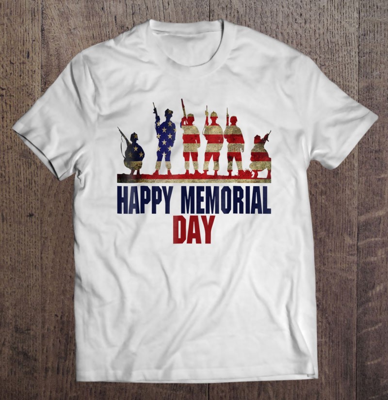 Veterans Happy Memorial Day Flag Shirt Gift Man Black Size Up To 5xl