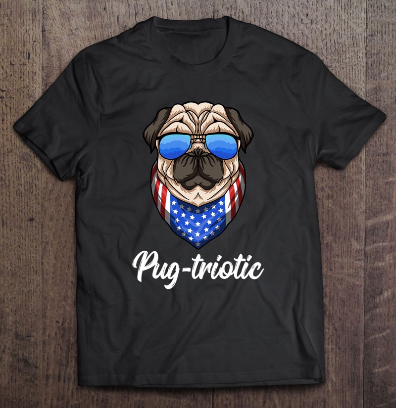 Veterans Pug Lovers Patriotic Pug-triotic Tshirt Shirt Gift Man Black Size Up To 5xl