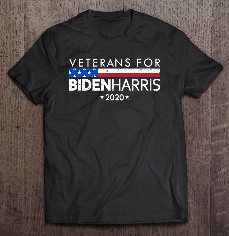 Veterens For Biden Harris Democrat Us Elections Vote Shirt Gift Man Black Size Up To 5xl