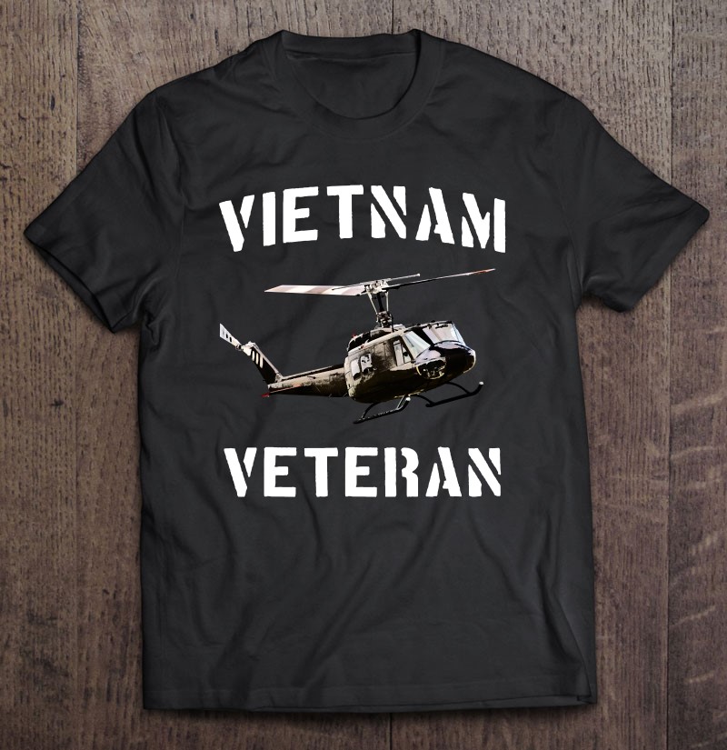 Vietnam Veteran Uh-1 Huey Helicopter Pullover Shirt Gift Man Black Size Up To 5xl