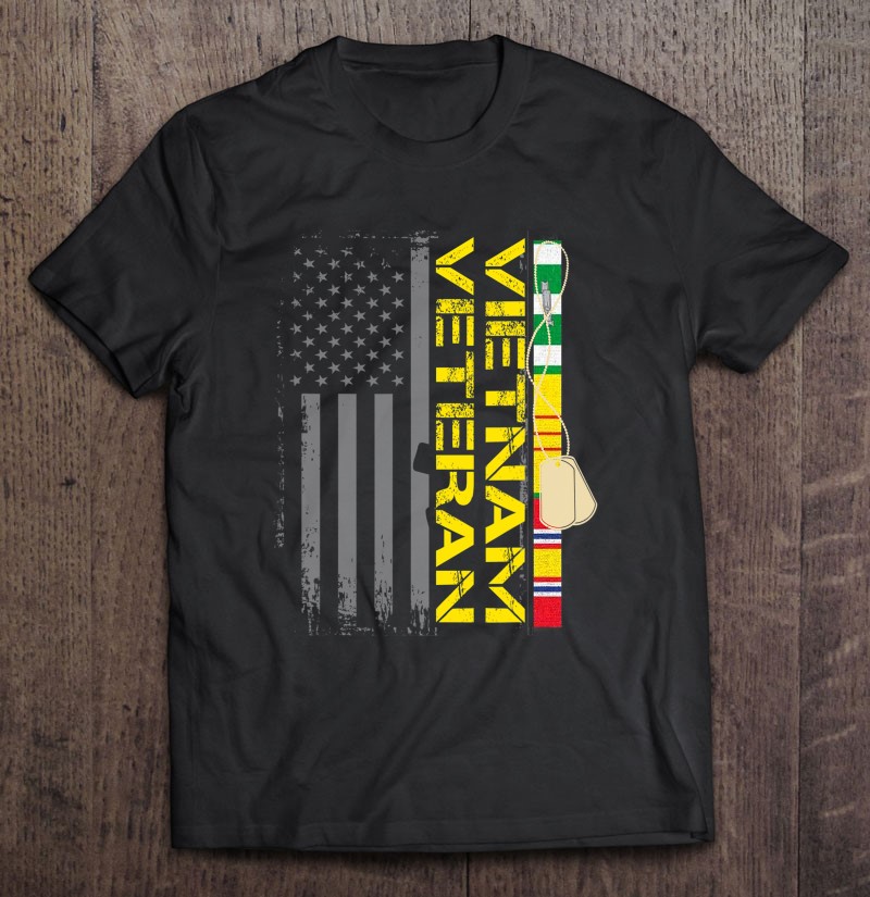 Vietnam Veteran Us Flag Gift Vietnam War Vet Tee Shirt Gift Man Black Size Up To 5xl