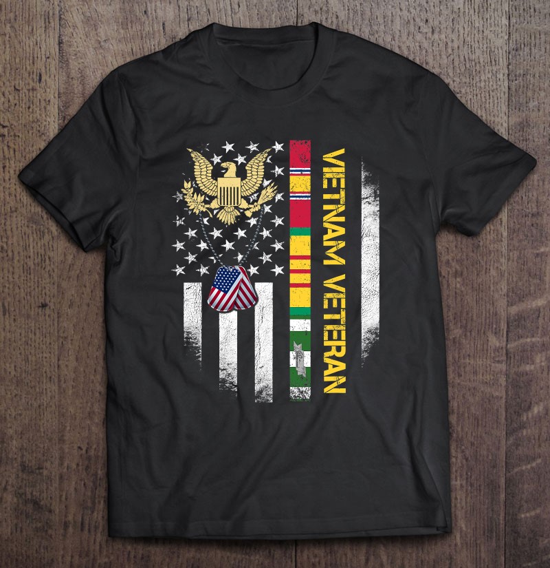 Vietnam Veteran Us Flag Vietnam War Vet Shirt Gift Man Black Size Up To 5xl