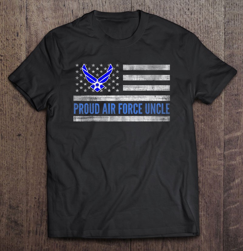 Vintage American Flag Proud Air Force Uncle Veteran Day Shirt Gift Man Black Size Up To 5xl