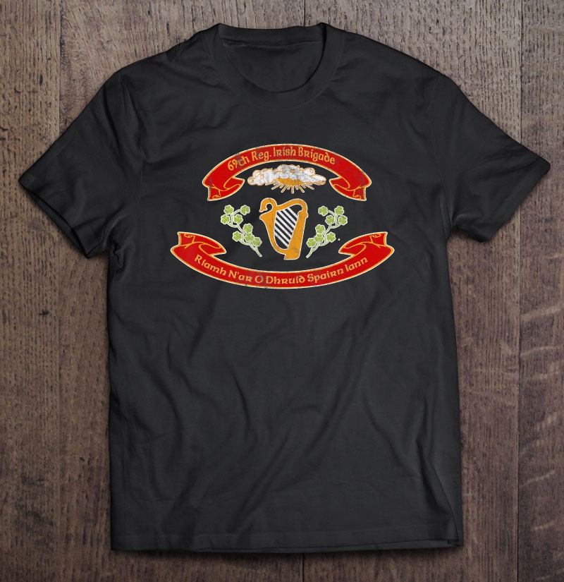 Vintage Civil War Irish Brigade Flag-trungten-aaaaa Shirt Gift Man Black Size Up To 5xl