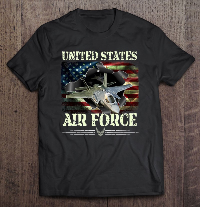 Vintage United States Us Air Force Flag Usaf Premium Shirt Gift Man Black Size Up To 5xl
