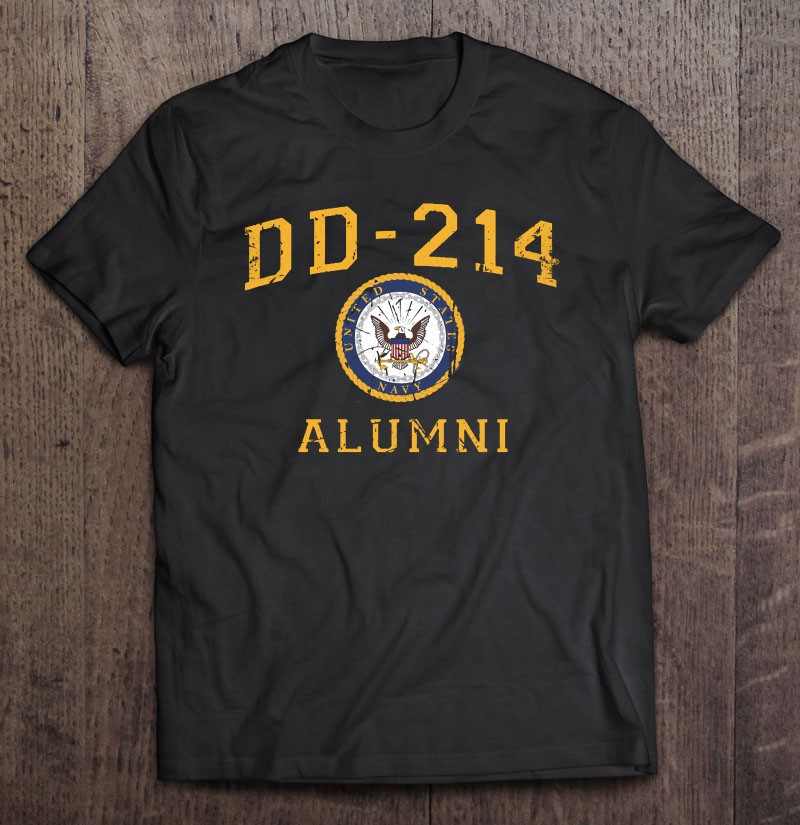 Vintage Us Navy Veteran Dd214 Alumni Dd-214 Military Shirt Gift Man Black Size Up To 5xl