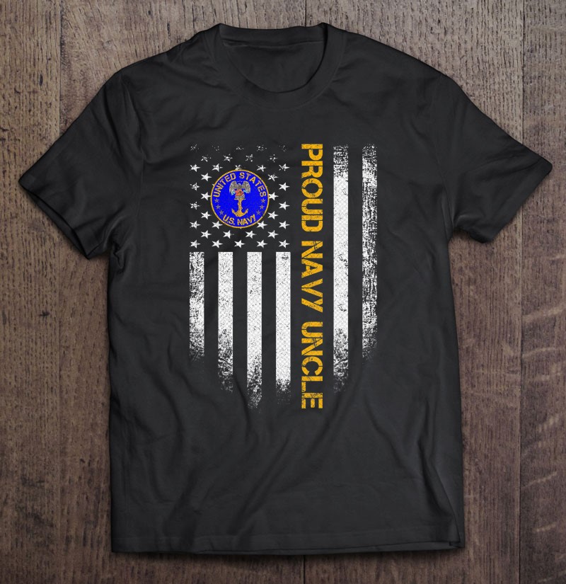 Vintage Usa American Flag Proud Us Navy Veteran Uncle Funny Shirt Gift Man Black Size Up To 5xl