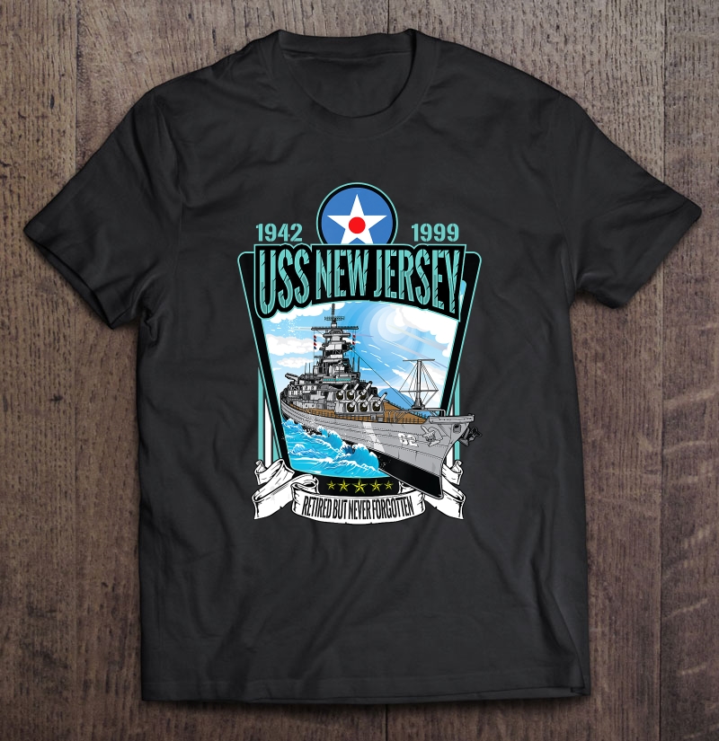 Vintage World War 2 Battleship Uss New Jersey Gift Shirt Gift Man Black Size Up To 5xl