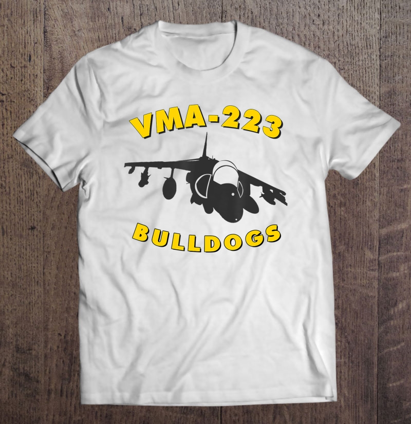 Vma-223 Bulldogs Attack Squadron Av-8b Harrier Shirt Gift Man Black Size Up To 5xl