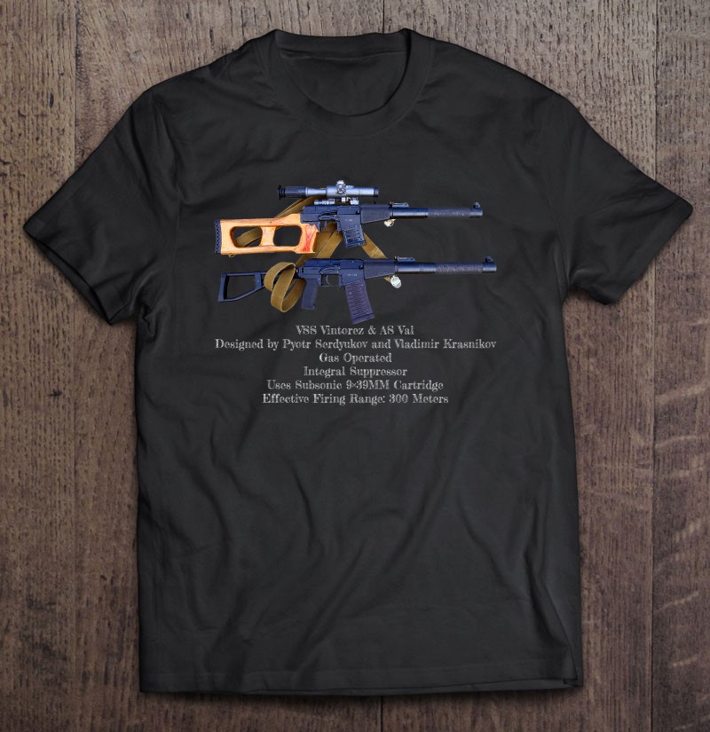 Vss Vintorez Russian Sniper Rifle Gun Scope Specs Mens Gift Shirt Gift Man Black Size Up To 5xl