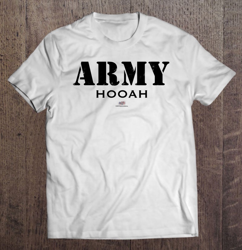 Vtv- Army Hooah Shirt Gift Man Black Size Up To 5xl