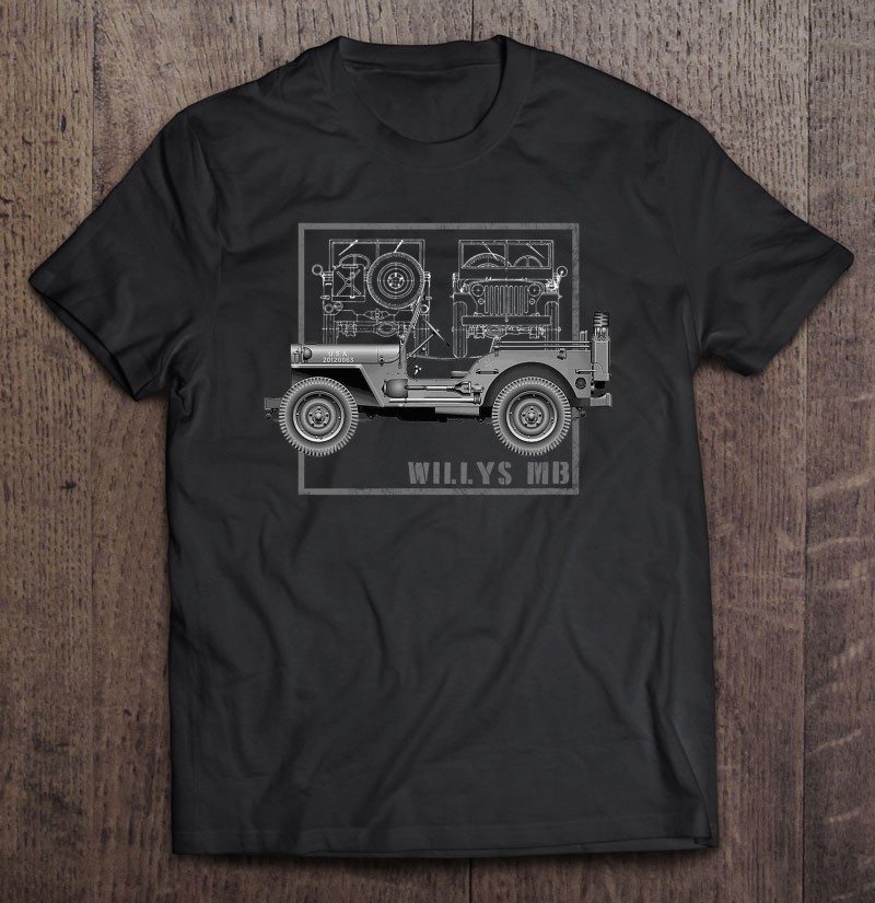 Willys Mb Vintage Off Road Classic Vehicle Ww2 Ver2 Shirt Gift Man Black Size Up To 5xl