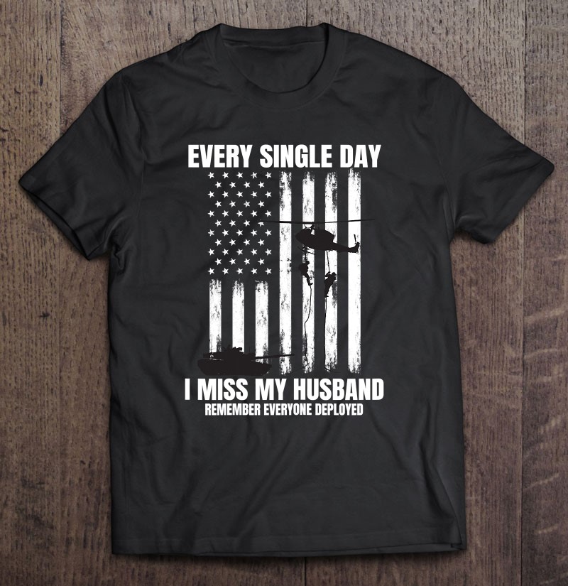Womens Husband Remember Everyone Deployed Red Friday Military Flag Shirt Gift Man Black Size Up To 5xl