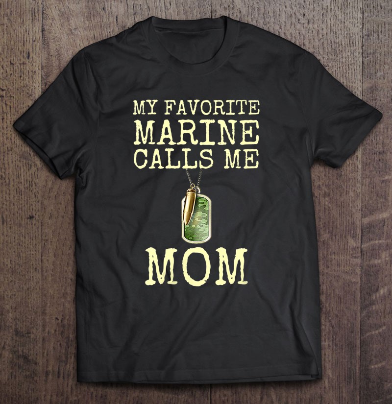 Womens My Favorite Marine Calls Me Mom V-neck Shirt Gift Man Black Size Up To 5xl