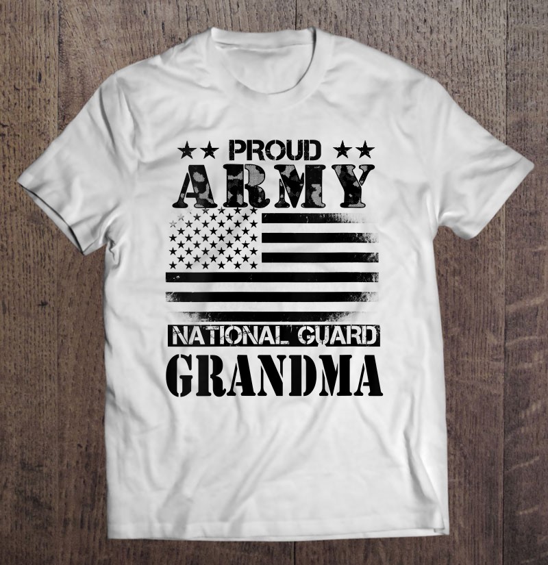 Womens Proud Army National Guard Grandma Us Military Gift V-neck Shirt Gift Man Black Size Up To 5xl